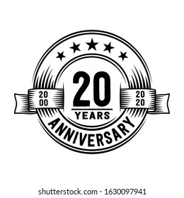 20 years logo design template. 20th anniversary vector and illustration.

