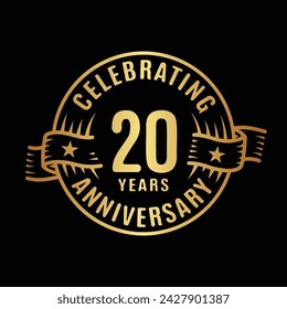 20 years logo design template. 20th anniversary vector and illustration.