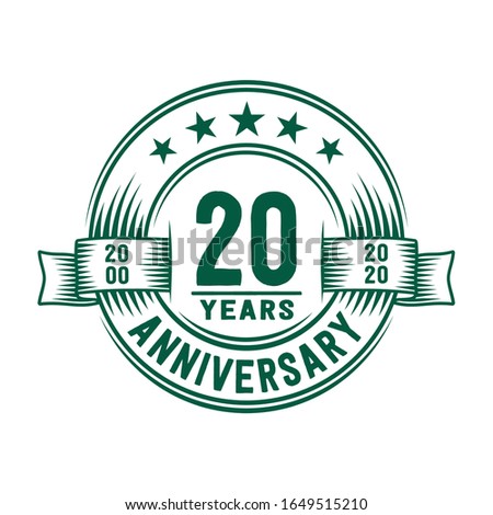 20 years logo design template. 20th anniversary vector and illustration.