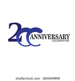 200 anniversary logo vector template. Design for banner, greeting cards or print