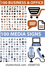 200 business & office signs. vector