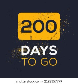 200 Days Countdown left, vector illustration.