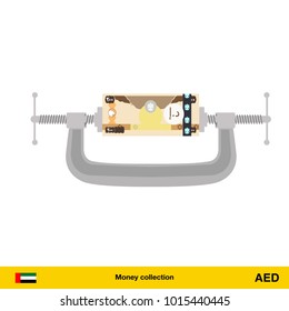 200 Dirham banknote. Dirham banknote vector illustration.