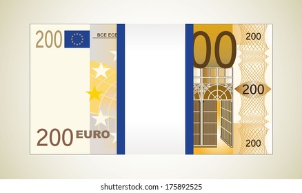 200 Euros money stack