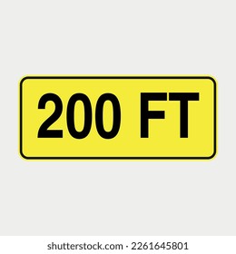 200 Fuß Warnzeichen, Vektorgrafik