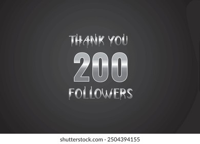 200  followers celebration. Thank you 200 followers congratulation template banner. banner for social 200 friends and followers. celebrate subscribers and followers.
