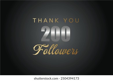 200  followers celebration. Thank you 200 followers congratulation template banner. banner for social 200 friends and followers. celebrate subscribers and followers.
