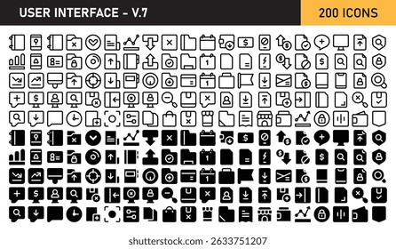 200 iconos de interfaz de usuario dinero dólar gráfico Descarga