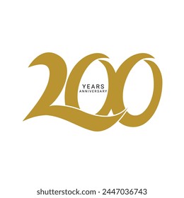 200 Logo, 200th Anniversary Logo, Vector Template Design element for invitation, greeting card illustration.