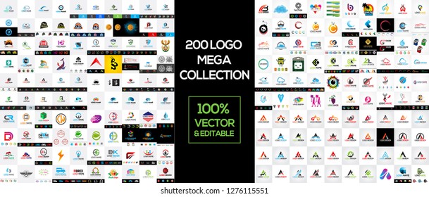 200 Mega logo collection set