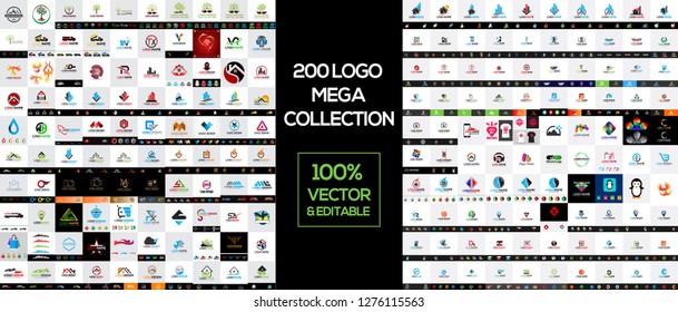 200 Mega logo collection set