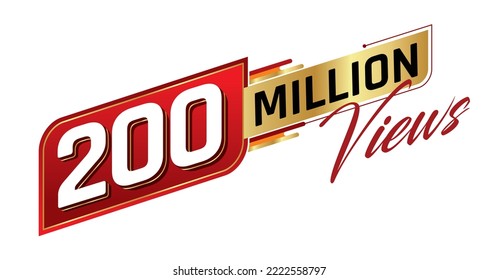 200 million views isolated on background. Vector illustration.