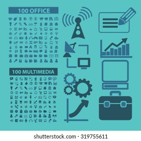 200 office, multimedia icons