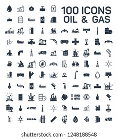 200 oil and gas industry isolated icons on white background