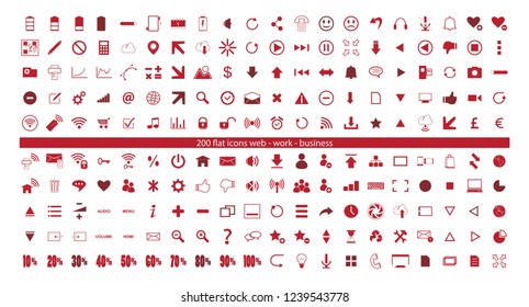 200 red web icons 