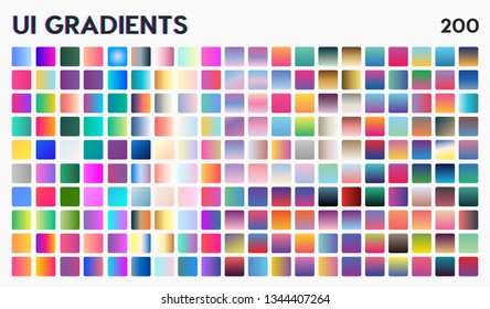 200 UI Gradient Color Swatches  Vector gradients background  Web Gradient  X style trend colors    Vector
