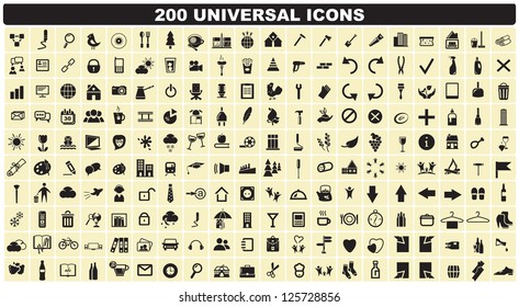 200 universal icons