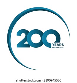 200 Year Anniversary celebration logotype. Anniversary celebration template design, Vector illustrations.