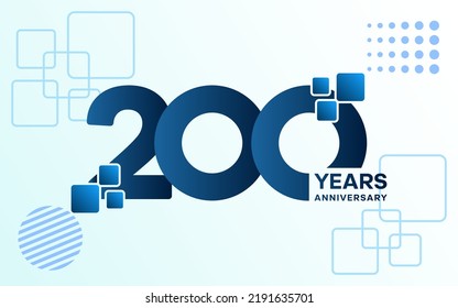 200 Year Anniversary celebration logotype. Anniversary celebration template design, Vector illustrations.