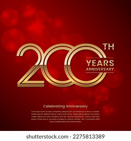 200 year anniversary. Anniversary logo design with double line concept. Logo Vector Template