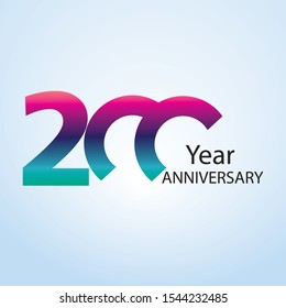 200 Year Anniversary Logo Vector Template Design Illustration