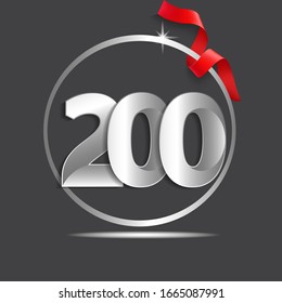 200 Year Anniversary Logo Vector Template Design Illustration