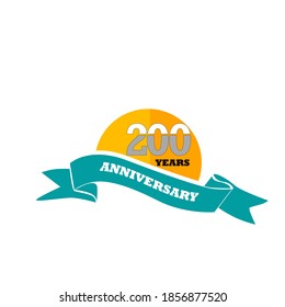 200 Year Anniversary Logo Vector Template Design Illustration