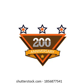 200 Year Anniversary Logo Vector Template Design Illustration