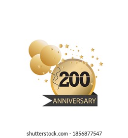 200 Year Anniversary Logo Vector Template Design Illustration