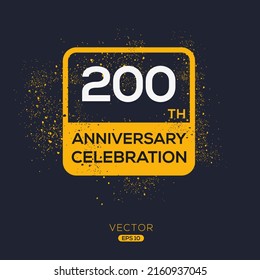 200 Years Anniversary Celebration Design, Vector Illustration.