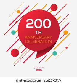 200 Years Anniversary Celebration Design, Vector Illustration.