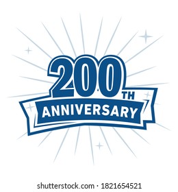 200 years anniversary celebration logo. 200th design template. Vector and illustration.