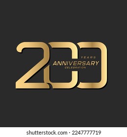 200 years anniversary celebration logotype with modern elegant number