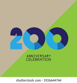 200 Years Anniversary Celebration Vector Template Design Illustration