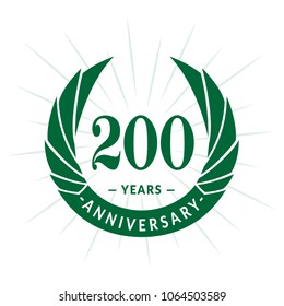 200 years anniversary. Elegant anniversary design. 200 years logo.