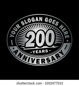 200 years anniversary. Anniversary logo design.