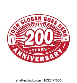 200 Years Anniversary. Anniversary Logo Design.