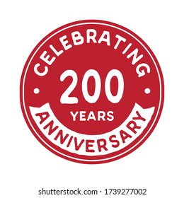 200 years anniversary logo template. Vector and illustration.