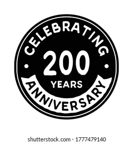 Plantilla de logotipo de 200 años. Vector e ilustración.