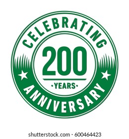 200 years anniversary logo template. Vector and illustration.