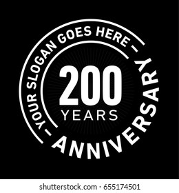 200 years anniversary logo template. Vector and illustration.