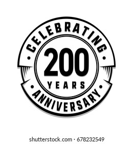200 years anniversary logo template. Vector and illustration.