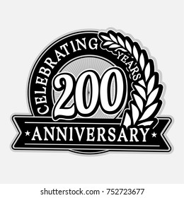 200 years anniversary logo template. Vector and illustration.
