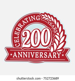 200 years anniversary logo template. Vector and illustration.