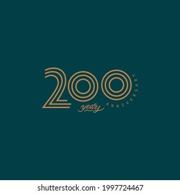 200 years anniversary pictogram vector icon, 200th year birthday logo label.