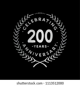 200 years design template. 200th vector and illustration.