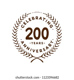 200 years design template. 200th vector and illustration.