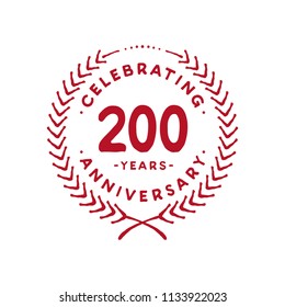 200 years design template. 200th vector and illustration.