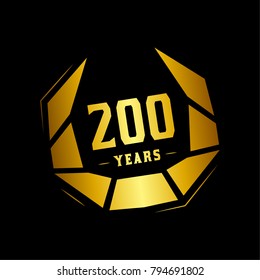 200 years design template. Anniversary vector and illustration template.