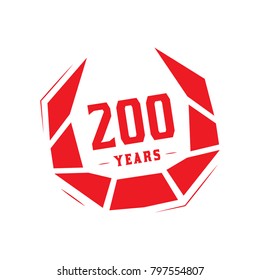 200 years design template. Anniversary vector and illustration template.
